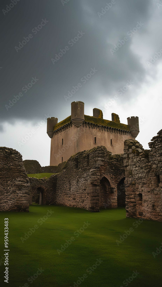 rainy skies hanging over ancient castle ruins background art design backdrop rainy skies hanging over ancient castle ruins background art design backdrop