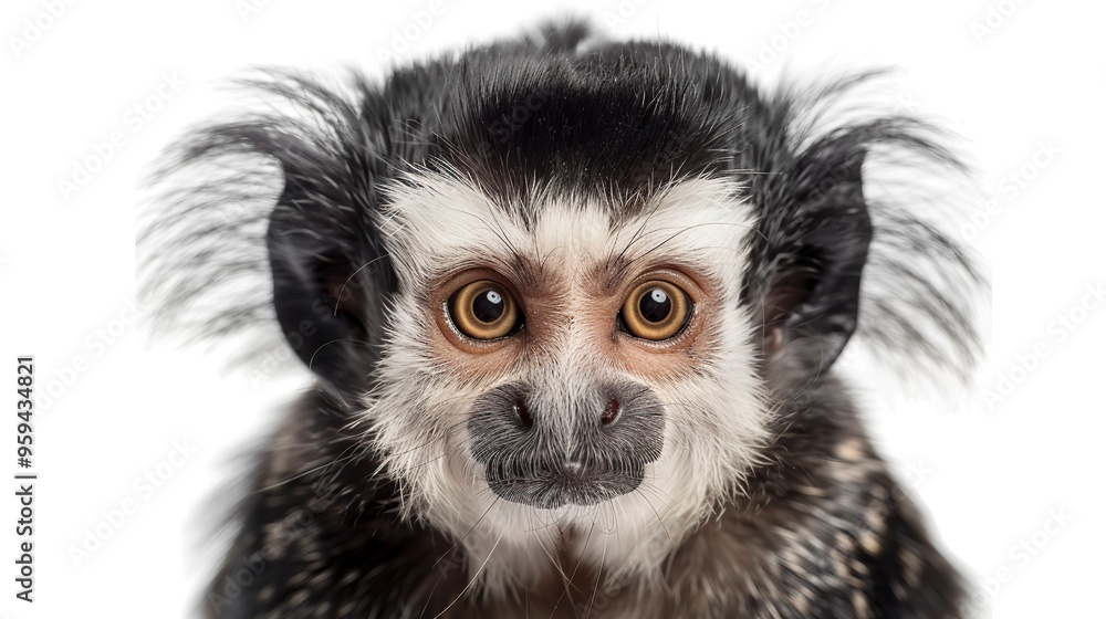White-headed Marmoset in front of white background White-headed Marmoset in front of white background