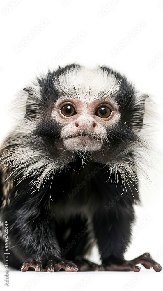 White-headed Marmoset in front of white background White-headed Marmoset in front of white background