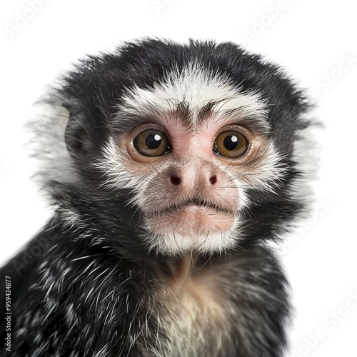 White-headed Marmoset in front of white background  photo