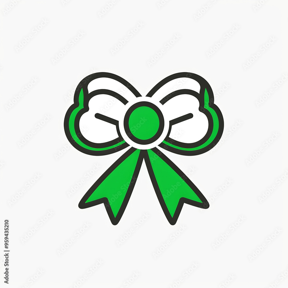 A vibrant green ribbon tied into a stylish bow stands out on a white backdrop, perfect for adding a touch of elegance to gifts or decorations during celebrations A vibrant green ribbon tied into a stylish bow stands out on a white backdrop, perfect for adding a touch of elegance to gifts or decorations during celebrations