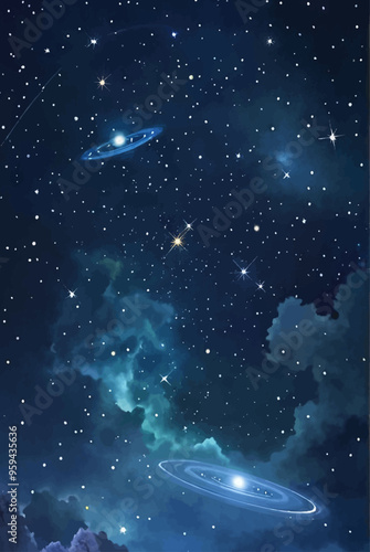 Astral Night: Nebula and Planetscape