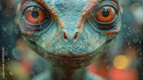 Wallpaper Mural 爬虫類の顔ポートレート,Generative AI AI画像 Torontodigital.ca