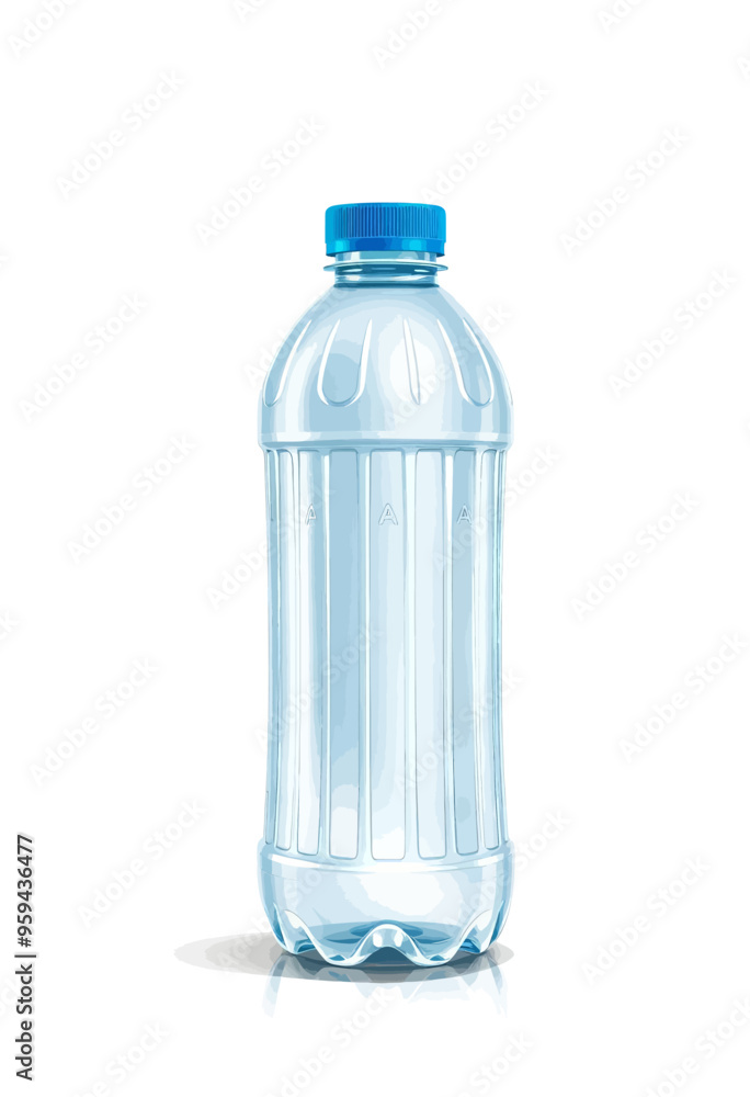 Clear Plastic Water Bottle with Blue Cap Clear Plastic Water Bottle with Blue Cap