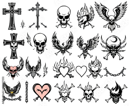 Dark and Edgy Skull and Crossbones Tattoo Designs