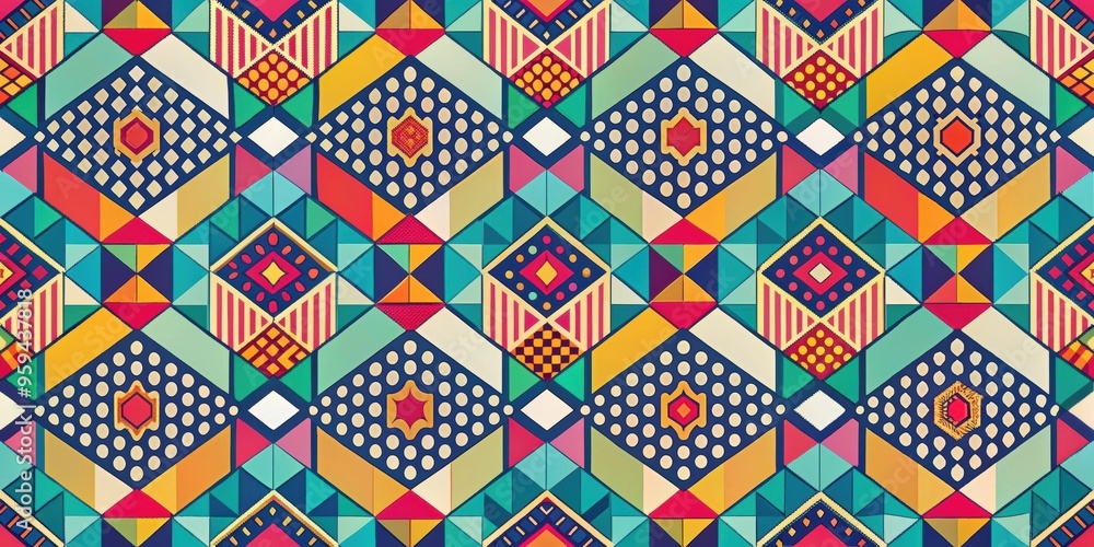 Seamless pattern design featuring colorful geometric shapes, texture, repeat, background, wallpaper, abstract Seamless pattern design featuring colorful geometric shapes, texture, repeat, background, wallpaper, abstract