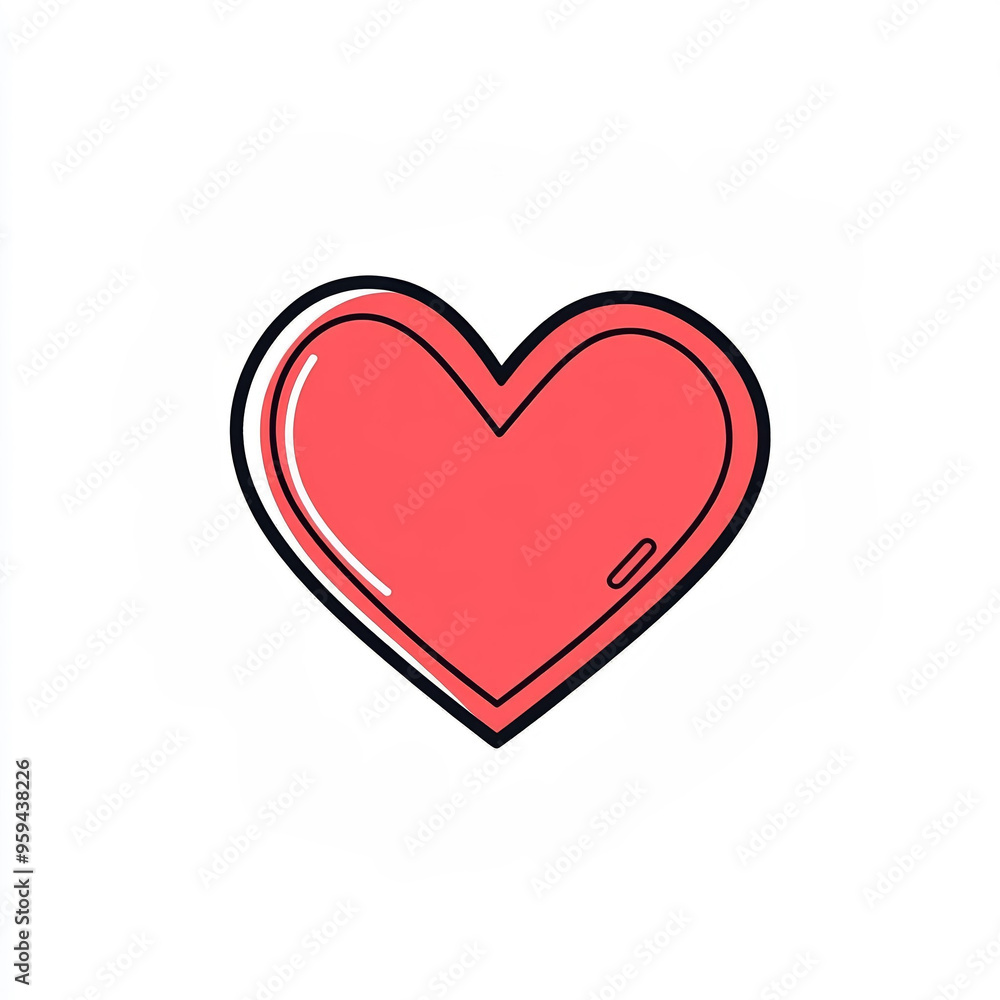 This bright red heart shape conveys love and affection, featuring a smooth, rounded design that emphasizes its vibrant color and simplicity This bright red heart shape conveys love and affection, featuring a smooth, rounded design that emphasizes its vibrant color and simplicity