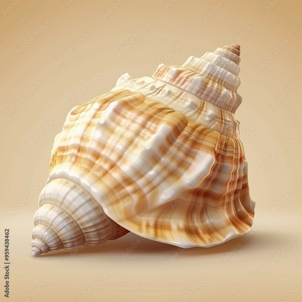 Mollusk closed seashell 3d realistic icon Mollusk closed seashell 3d realistic icon