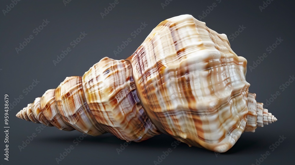Mollusk closed seashell 3d realistic icon Mollusk closed seashell 3d realistic icon
