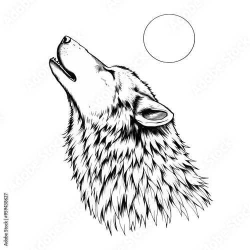 Howling Wolf Silhouette