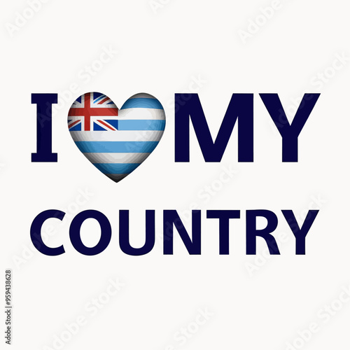 I Love My Country Heart Flag with British and Argentine Flags