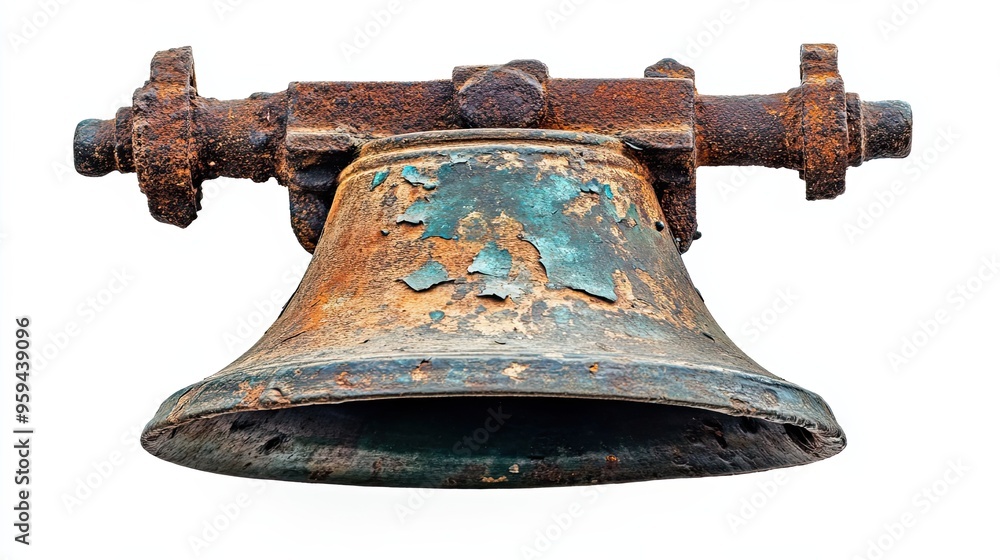Rusty Old Bell with Peeling Paint and Flaking Metal Rusty Old Bell with Peeling Paint and Flaking Metal
