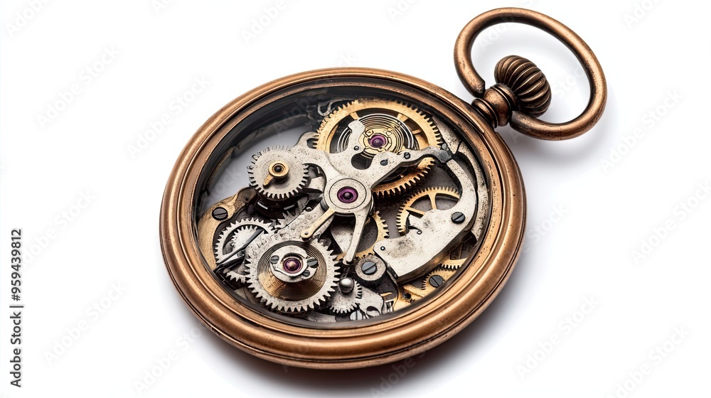 Exposed Mechanism of an Antique Pocket Watch Exposed Mechanism of an Antique Pocket Watch