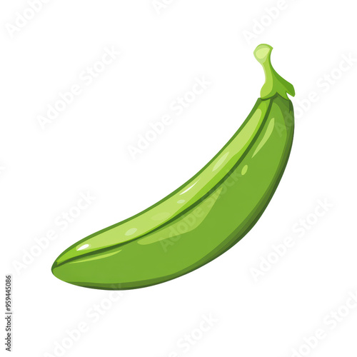 Vibrant green banana illustration perfect for fruit-themed designs and creative projects. isolated on a white background, transparent background.