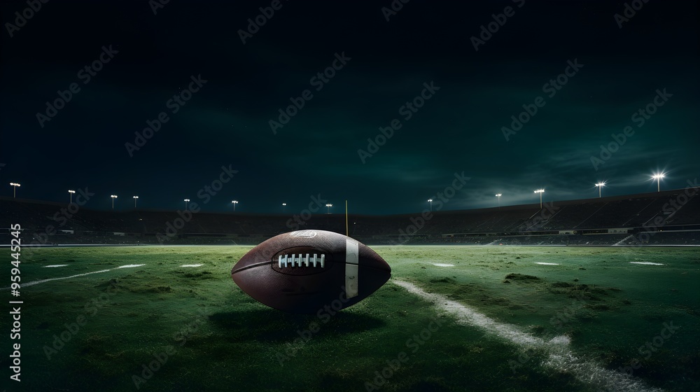 American Football on Field at Night American Football on Field at Night