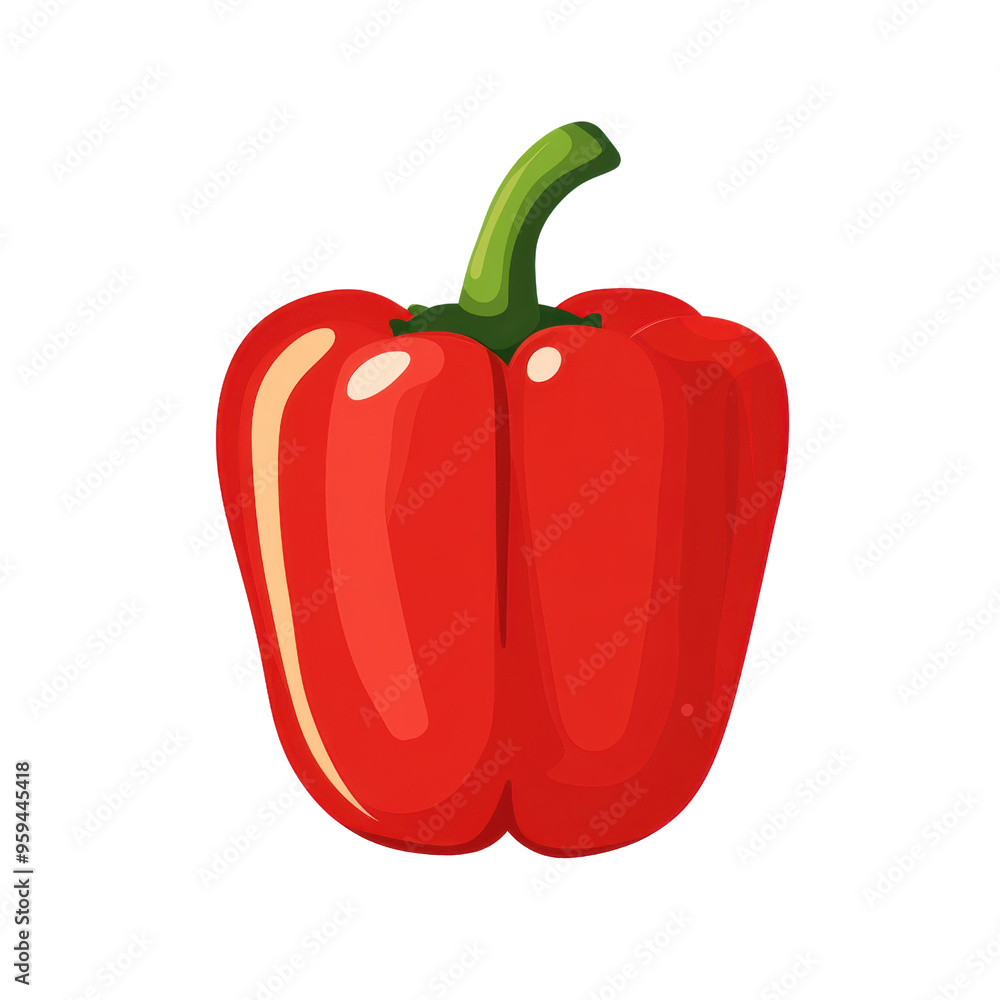 A vibrant red bell pepper, perfect for adding color and flavor to dishes or for use in healthy eating concepts. isolated on a white background, transparent background. A vibrant red bell pepper, perfect for adding color and flavor to dishes or for use in healthy eating concepts. isolated on a white background, transparent background.