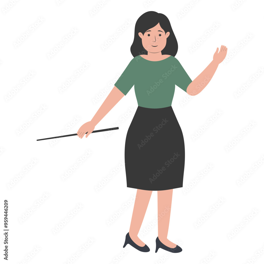 Teacher Staff Character While Holding a Book. Isolated on White Background. Flat Vector Illustration Teacher Staff Character While Holding a Book. Isolated on White Background. Flat Vector Illustration