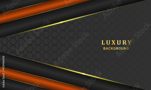 Luxury Dark Orange and gold colour modern abstract background for social media design vector.