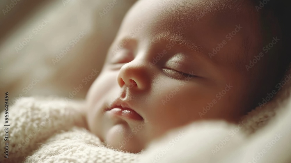 Innocence Captured: Close-Up of a Newborn Portuguese Baby in Soft Pastel Tones & Calm Lighting Innocence Captured: Close-Up of a Newborn Portuguese Baby in Soft Pastel Tones & Calm Lighting