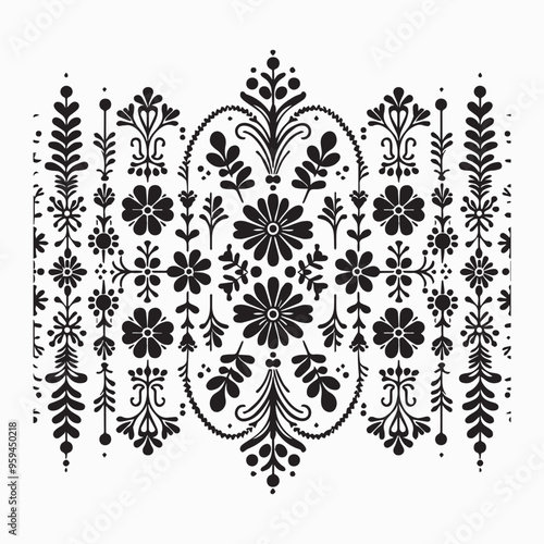 floral style gitter silhouette vector in white background editable eps 