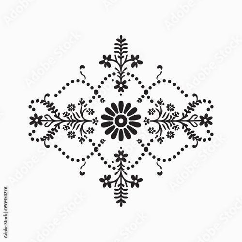 floral style gitter silhouette vector in white background editable eps 
