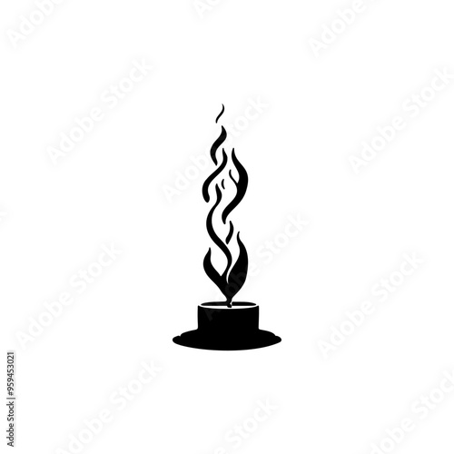Candle Icon hand draw black halloween colour logo symbol perfect.