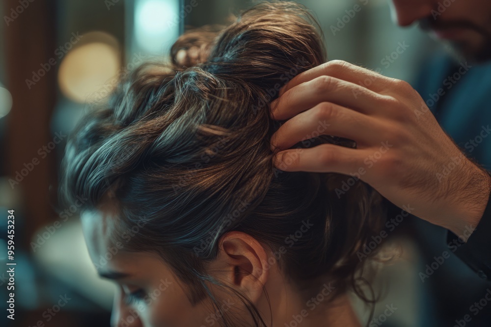 Fototapeta premium women getting their hair done in the salon, hairdo, hairstyle, hair salon