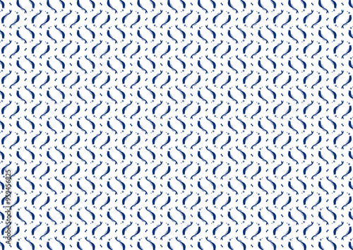 white and blue background abstract doodle art pattern  seamless pattern with fishes