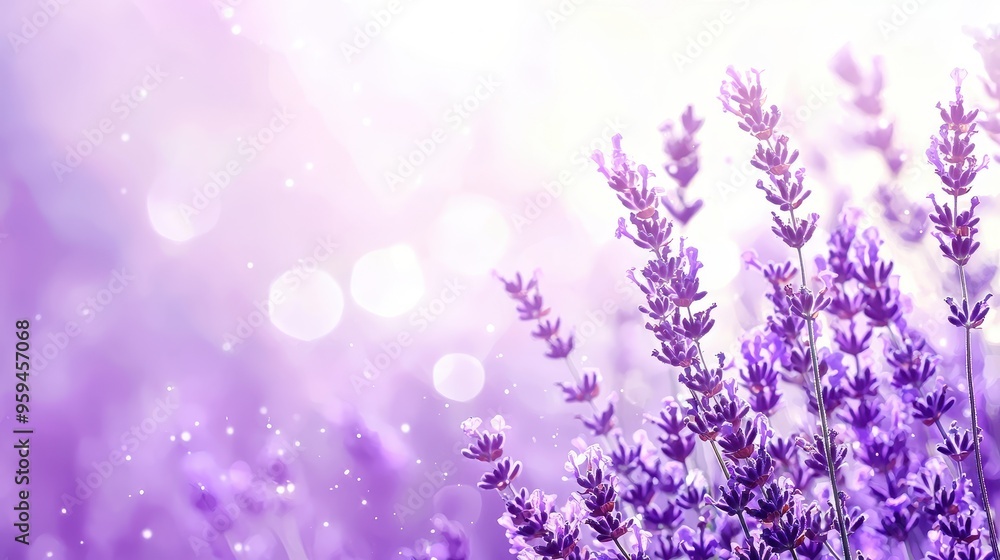Lavender Flowers with Bokeh and Sunlight Lavender Flowers with Bokeh and Sunlight