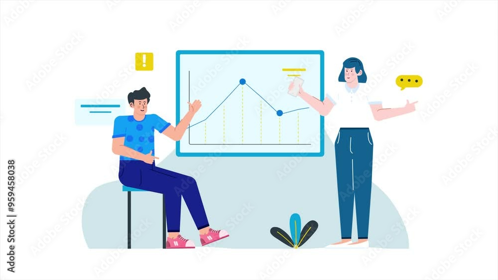 teamwork communication and strategy in a professional workspace environment. illustration business animated video teamwork communication and strategy in a professional workspace environment. illustration business animated video