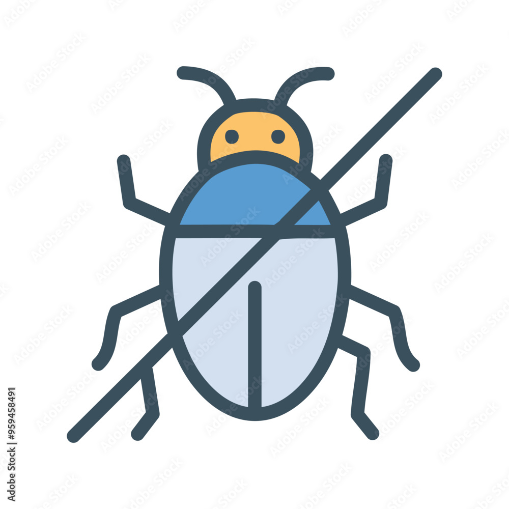 Bug free icon. Bug free, no error, no problem. Bug free icon. Bug free, no error, no problem.