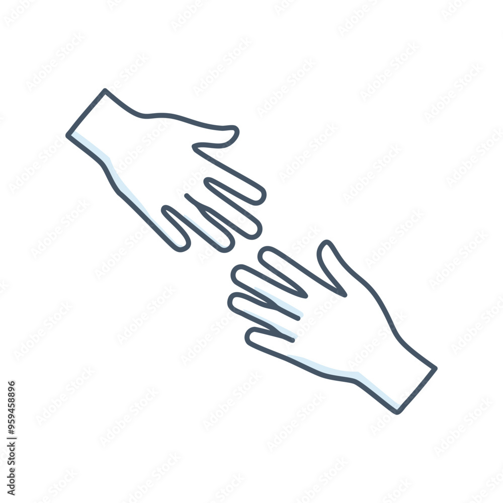 Helping hands. Two hands reaching out to each other, symbolizing support, partnership, and connection. Helping hands. Two hands reaching out to each other, symbolizing support, partnership, and connection.