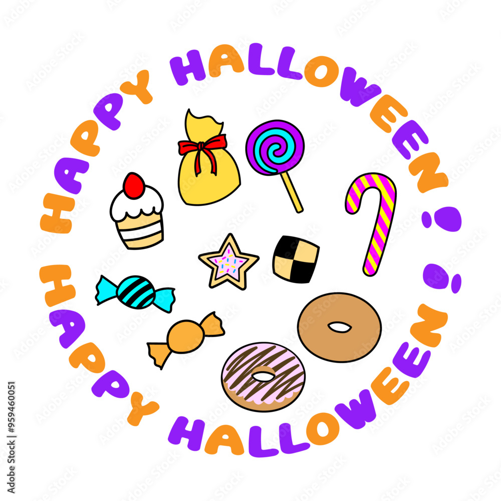 ハロウィンのお菓子のイラスト素材 ハロウィンのお菓子のイラスト素材