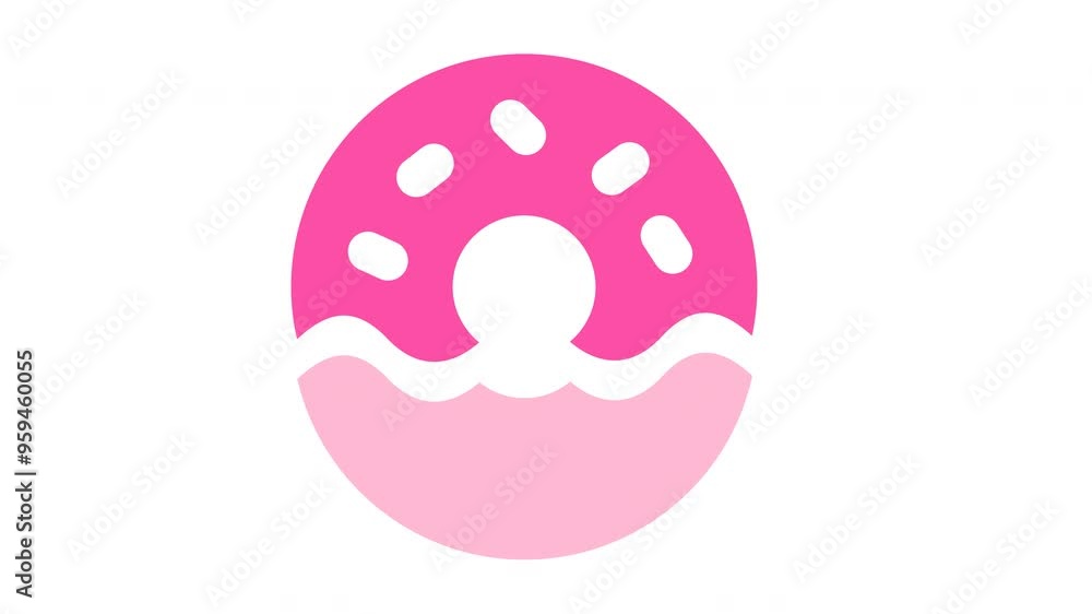 Pink donut with white sprinkles and frosting. Ideal for bakery promotions, food blogs, dessert menus, and culinary designs. Pink donut with white sprinkles and frosting. Ideal for bakery promotions, food blogs, dessert menus, and culinary designs.
