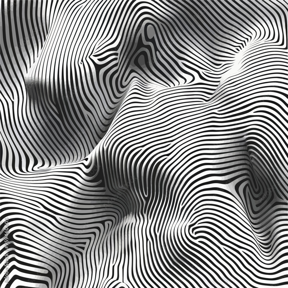 Abstract Black and White Zigzag Pattern Abstract Black and White Zigzag Pattern