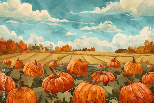 Autumn Harvest: A Field of Pumpkins