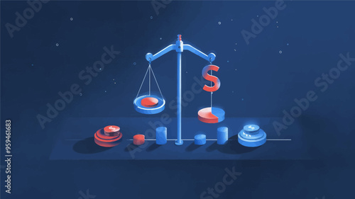 Balance of Scales with Letters and Numbers