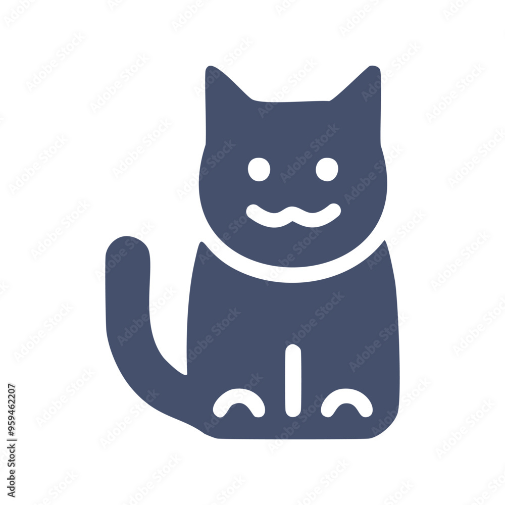 Obraz premium Sitting cat icon. Simple, stylized icon of a sitting cat. Perfect for pet-related projects, web design, and illustrations.