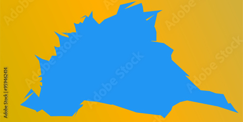 Simple vector illustration of a blue shape on a yellow background, perfect for presentations, website backgrounds, and more.