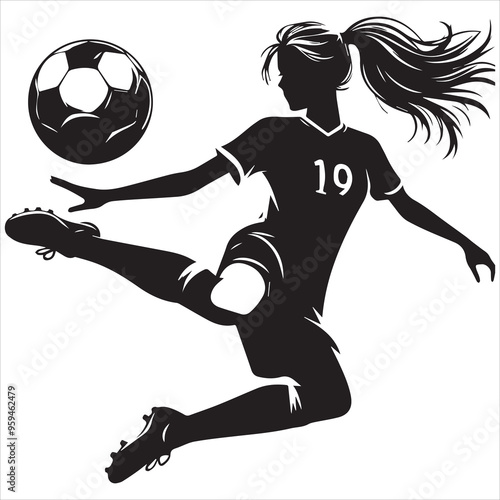 Female Football Player Vectors
