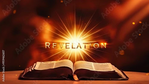 Open Bible with glowing light and the word 
