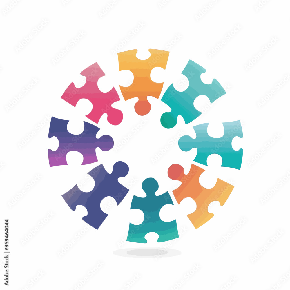 Colorful Puzzle Pieces Coming Together Colorful Puzzle Pieces Coming Together