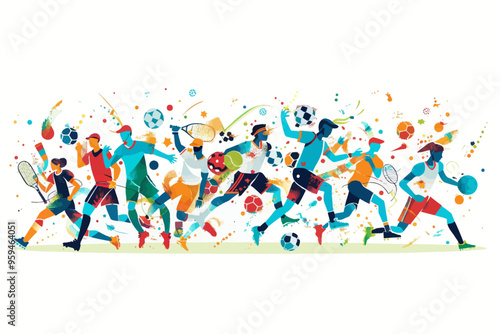 Colorful Sports and Activities Illustration