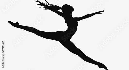 Dancer in mid-air pose