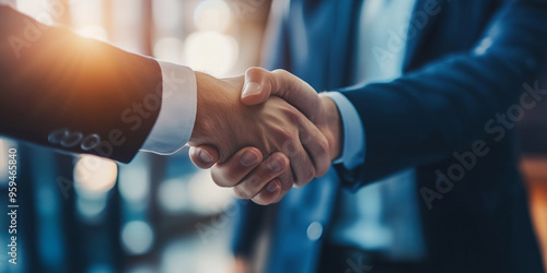 businessman handshake for teamwork of business merger and acquisition 