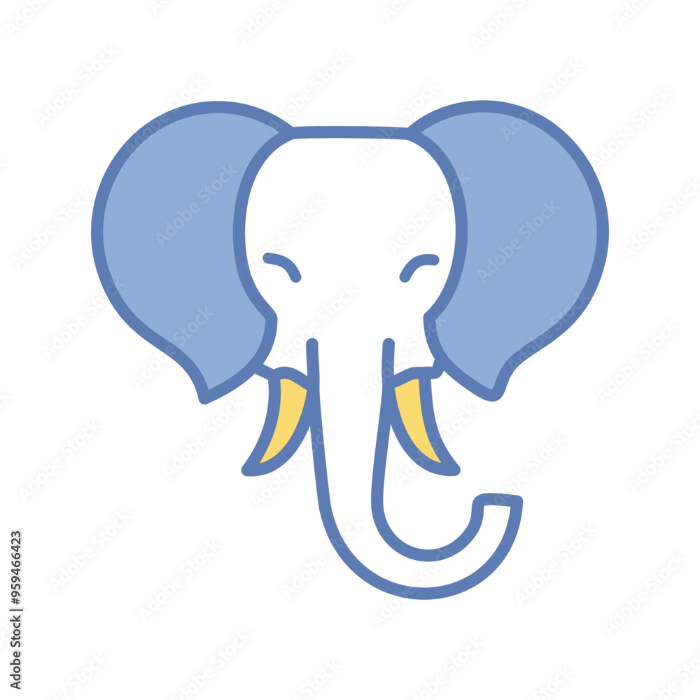 Cute elephant face icon. Adorable cartoon elephant head with big ears and a friendly smile. Perfect for kids, nature, or animal-themed designs. Cute elephant face icon. Adorable cartoon elephant head with big ears and a friendly smile. Perfect for kids, nature, or animal-themed designs.