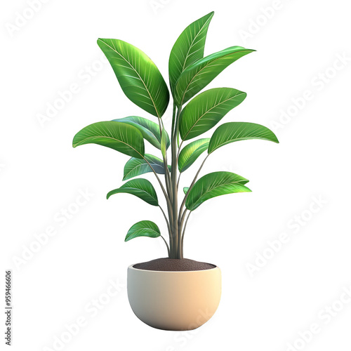 Green Plant in White Pot.