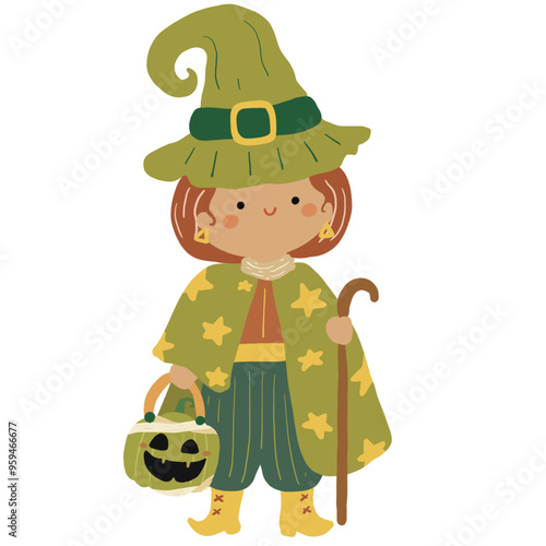 Halloween cute spooky charater costumes vector - vampire, ghost, witch, pumpkins, frankenstein