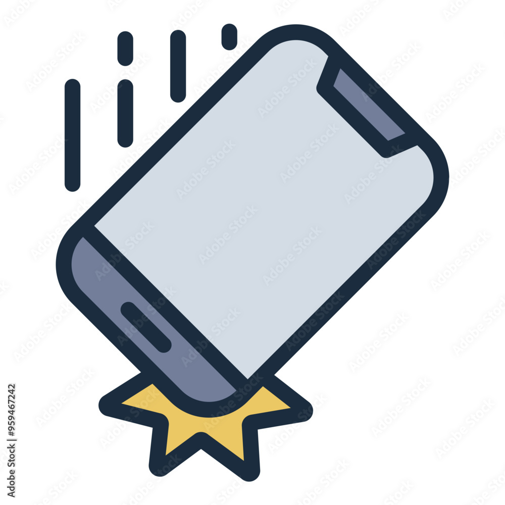 Icon of a phone being dropped. Icon of a phone being dropped.