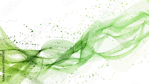 Glittering Green Abstract Splash